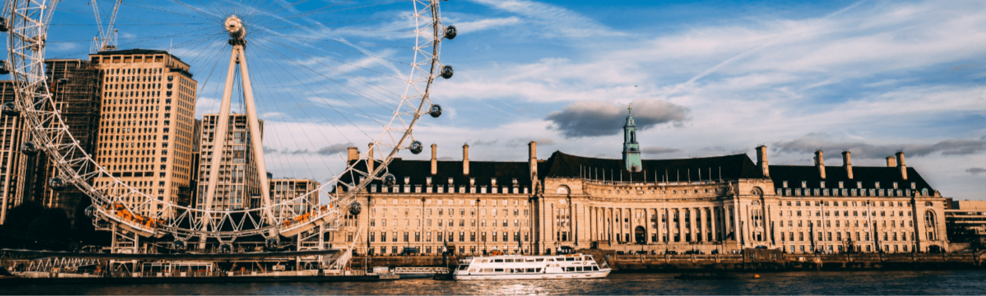 Vista panoramica di Londra con il London Eye. Reclutamento di professionisti sanitari, Vitae Professionals.